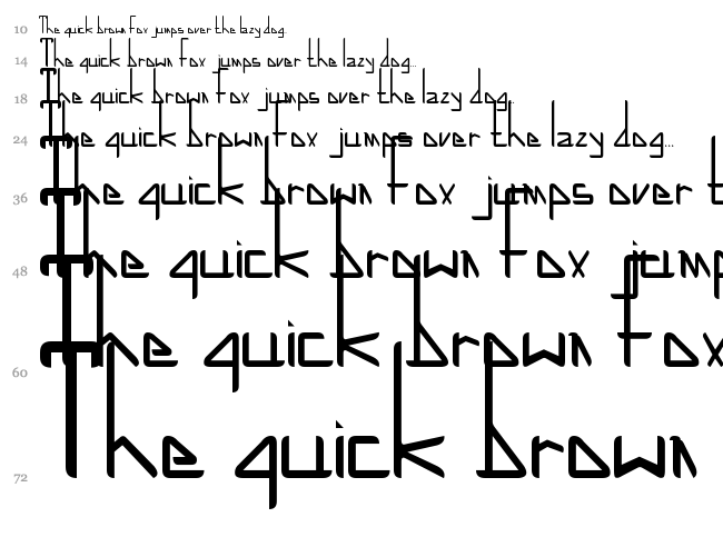 Low X-Line font waterfall